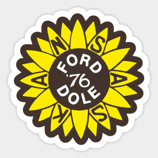 Gerald Ford And Bob Dole Kansas Campaign Button Sticker